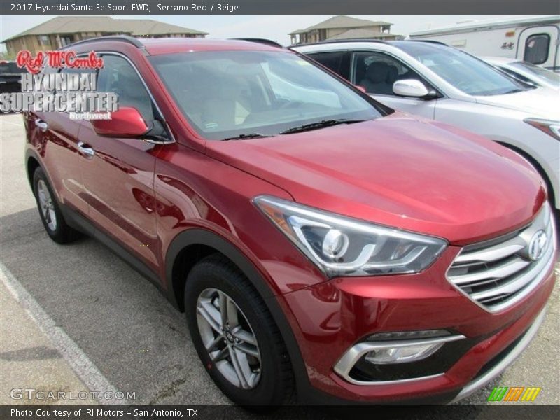 Serrano Red / Beige 2017 Hyundai Santa Fe Sport FWD