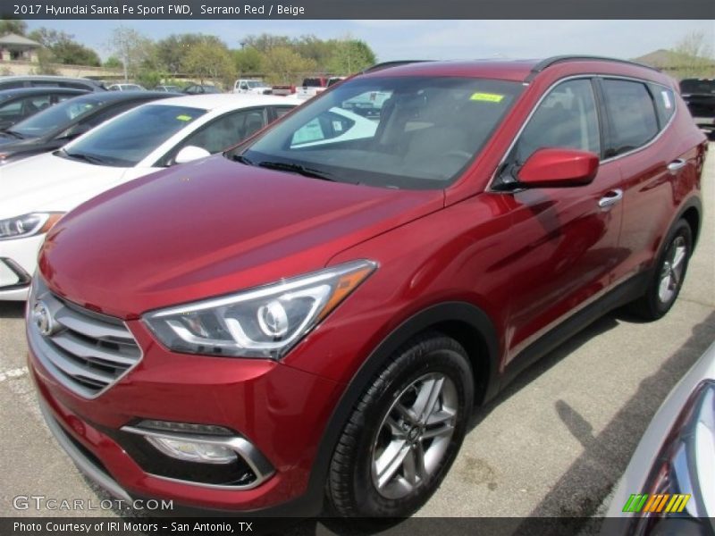 Serrano Red / Beige 2017 Hyundai Santa Fe Sport FWD