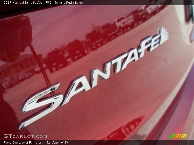 Serrano Red / Beige 2017 Hyundai Santa Fe Sport FWD
