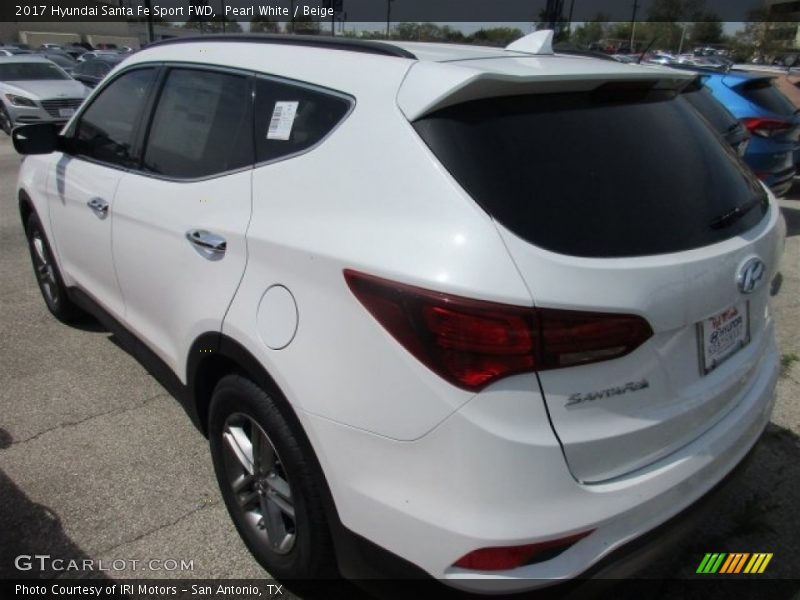 Pearl White / Beige 2017 Hyundai Santa Fe Sport FWD