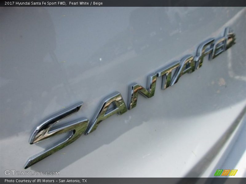Pearl White / Beige 2017 Hyundai Santa Fe Sport FWD