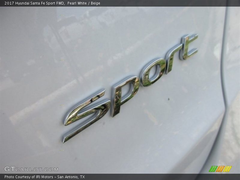 Pearl White / Beige 2017 Hyundai Santa Fe Sport FWD