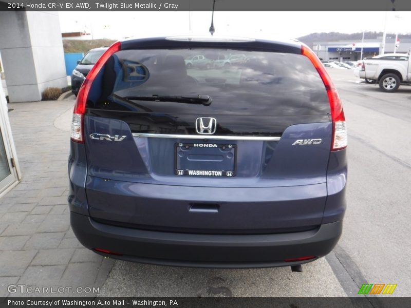 Twilight Blue Metallic / Gray 2014 Honda CR-V EX AWD