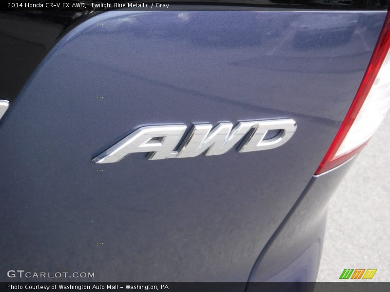 Twilight Blue Metallic / Gray 2014 Honda CR-V EX AWD