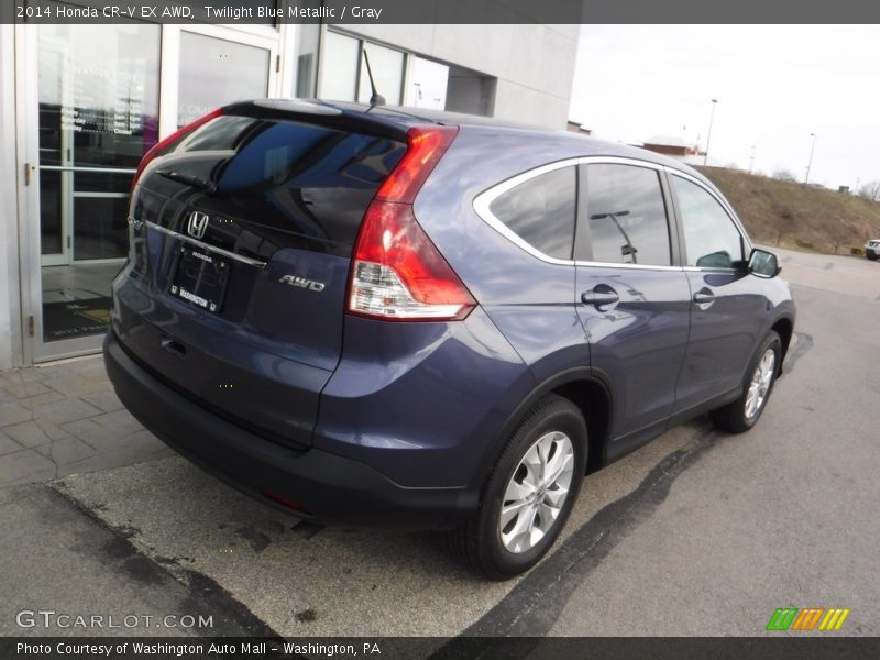 Twilight Blue Metallic / Gray 2014 Honda CR-V EX AWD
