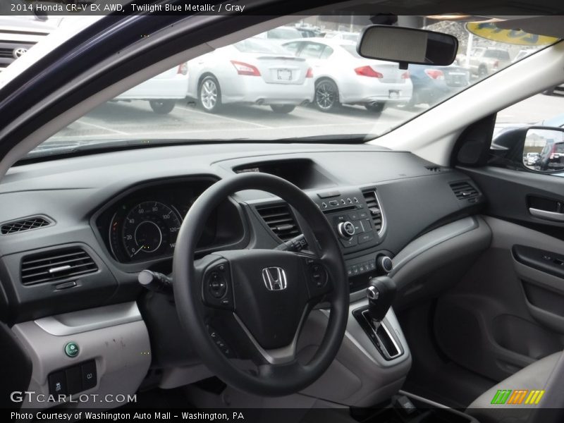 Twilight Blue Metallic / Gray 2014 Honda CR-V EX AWD