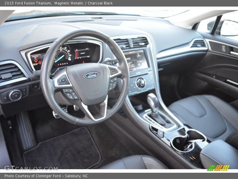 Magnetic Metallic / Charcoal Black 2015 Ford Fusion Titanium