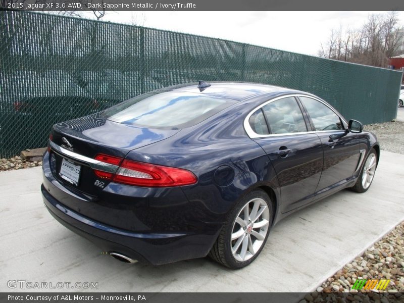 Dark Sapphire Metallic / Ivory/Truffle 2015 Jaguar XF 3.0 AWD