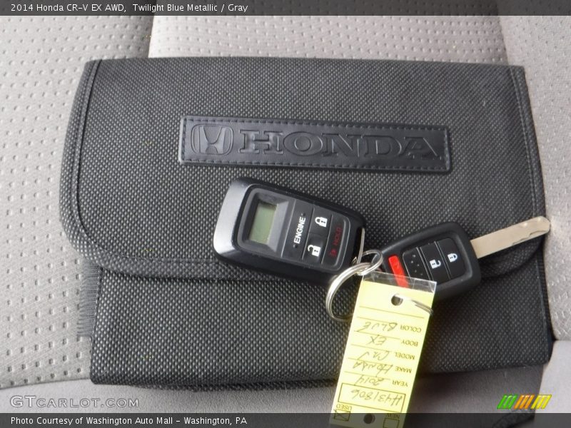 Twilight Blue Metallic / Gray 2014 Honda CR-V EX AWD