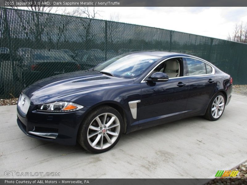 Dark Sapphire Metallic / Ivory/Truffle 2015 Jaguar XF 3.0 AWD