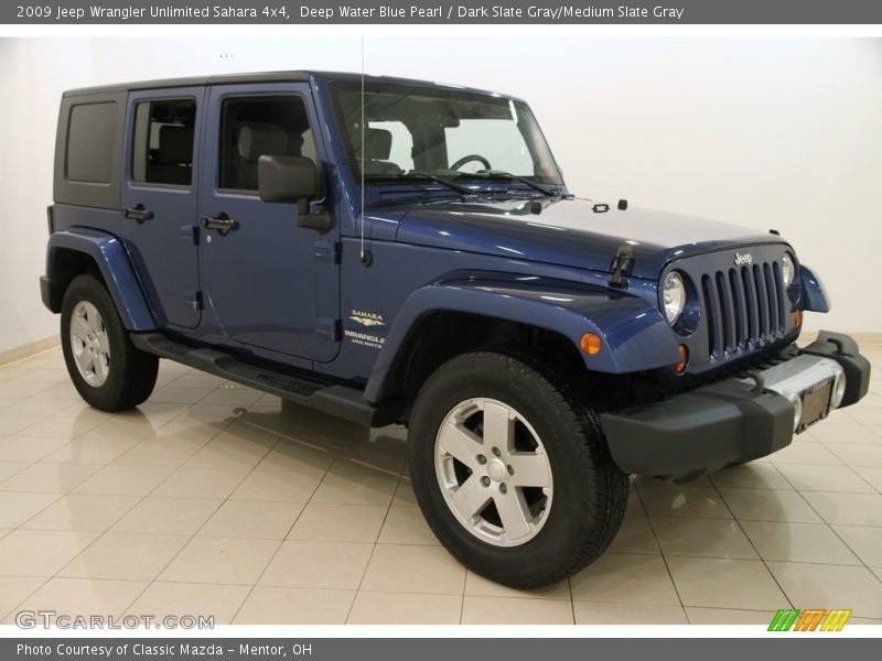 Deep Water Blue Pearl / Dark Slate Gray/Medium Slate Gray 2009 Jeep Wrangler Unlimited Sahara 4x4