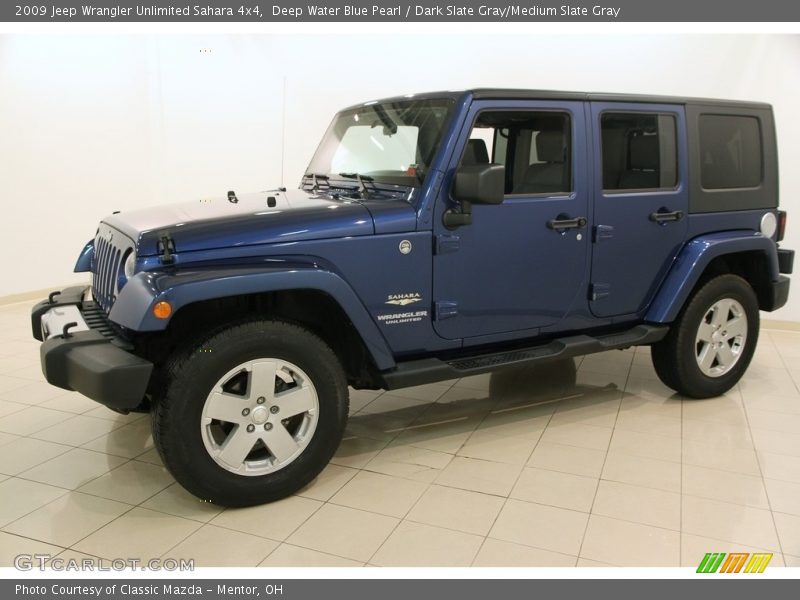 Deep Water Blue Pearl / Dark Slate Gray/Medium Slate Gray 2009 Jeep Wrangler Unlimited Sahara 4x4