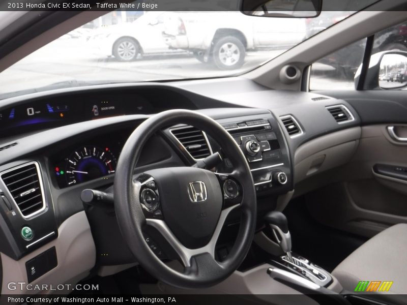 Taffeta White / Beige 2013 Honda Civic EX Sedan