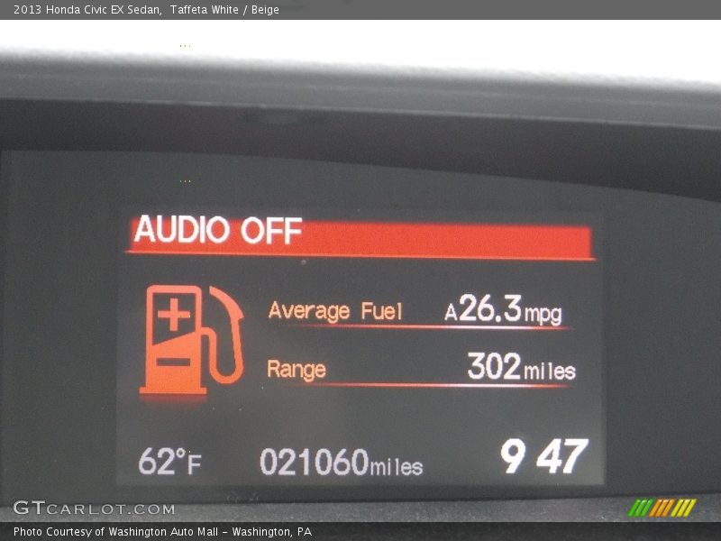 Taffeta White / Beige 2013 Honda Civic EX Sedan