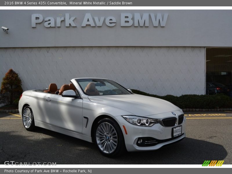 Mineral White Metallic / Saddle Brown 2016 BMW 4 Series 435i Convertible