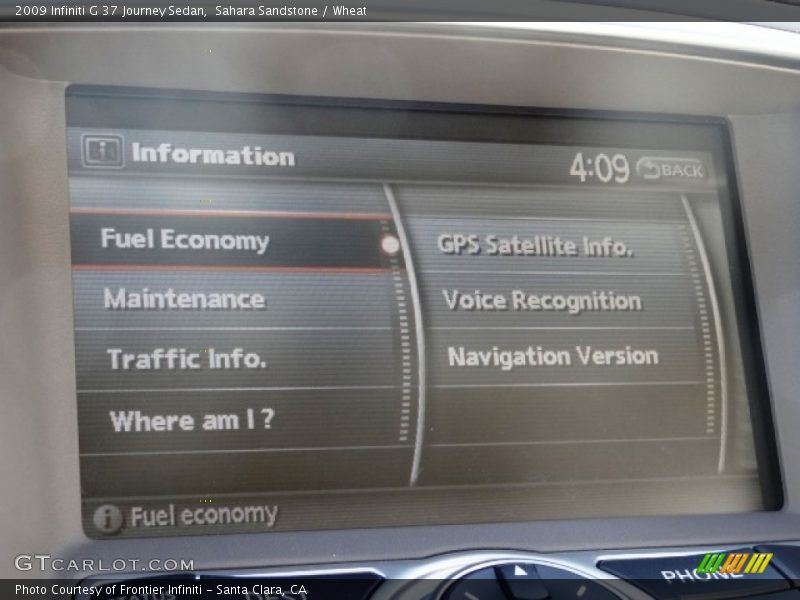 Sahara Sandstone / Wheat 2009 Infiniti G 37 Journey Sedan