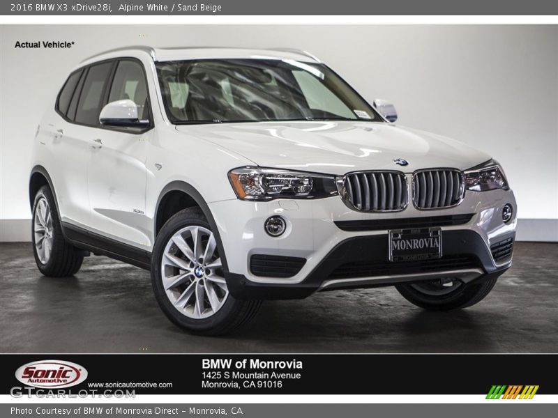 Alpine White / Sand Beige 2016 BMW X3 xDrive28i