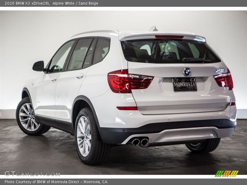 Alpine White / Sand Beige 2016 BMW X3 xDrive28i