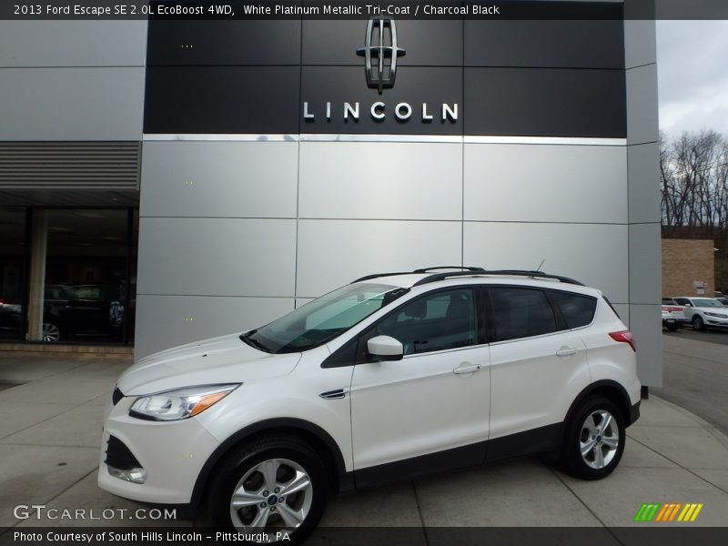 White Platinum Metallic Tri-Coat / Charcoal Black 2013 Ford Escape SE 2.0L EcoBoost 4WD