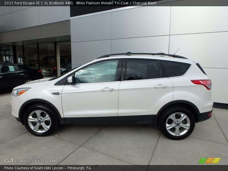 White Platinum Metallic Tri-Coat / Charcoal Black 2013 Ford Escape SE 2.0L EcoBoost 4WD