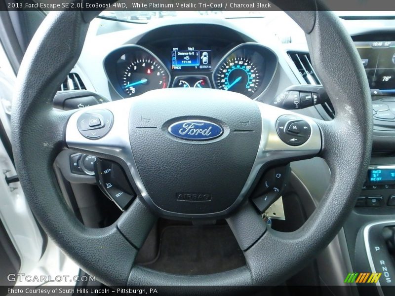 White Platinum Metallic Tri-Coat / Charcoal Black 2013 Ford Escape SE 2.0L EcoBoost 4WD