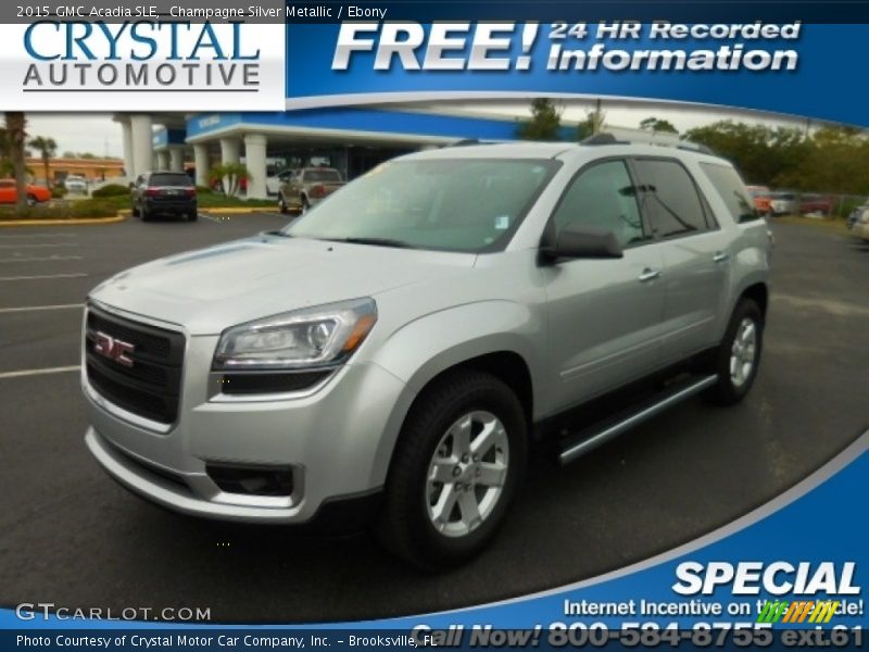 Champagne Silver Metallic / Ebony 2015 GMC Acadia SLE