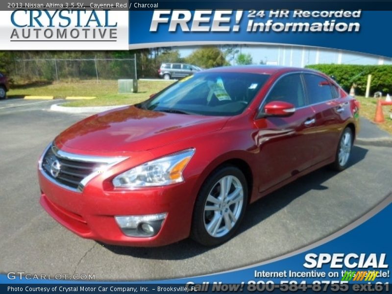 Cayenne Red / Charcoal 2013 Nissan Altima 3.5 SV