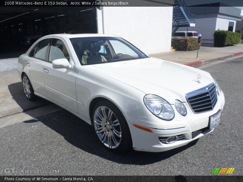 Arctic White / Sahara Beige/Black 2008 Mercedes-Benz E 350 Sedan