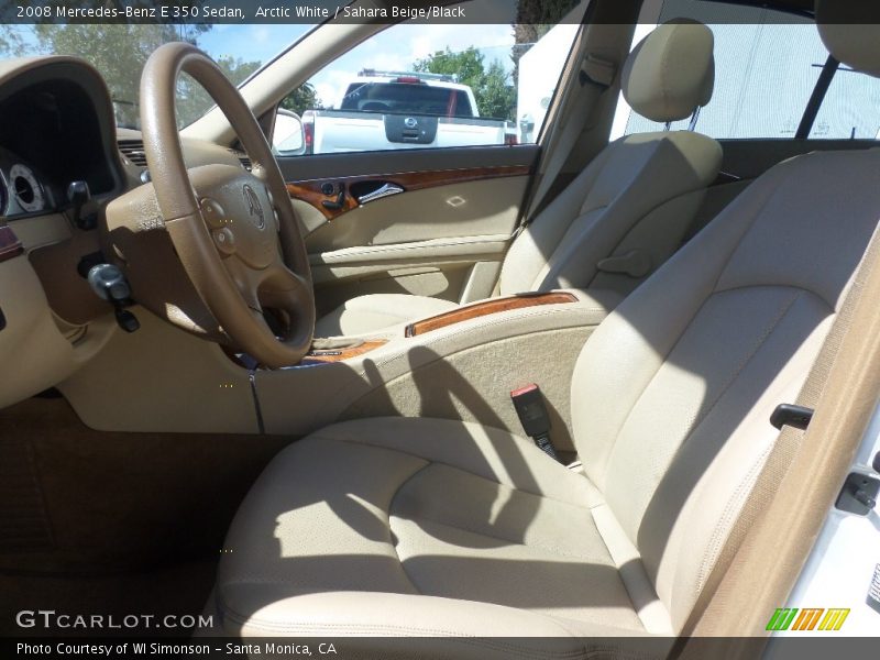 Arctic White / Sahara Beige/Black 2008 Mercedes-Benz E 350 Sedan