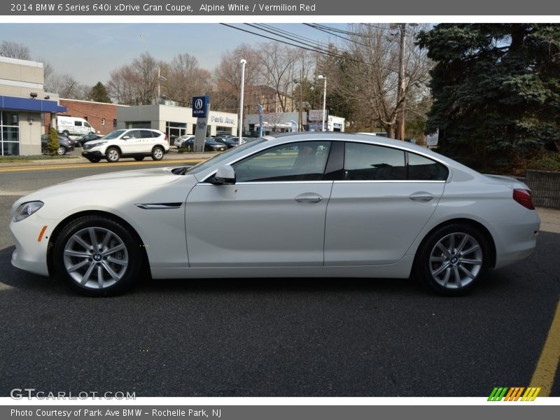 Alpine White / Vermilion Red 2014 BMW 6 Series 640i xDrive Gran Coupe