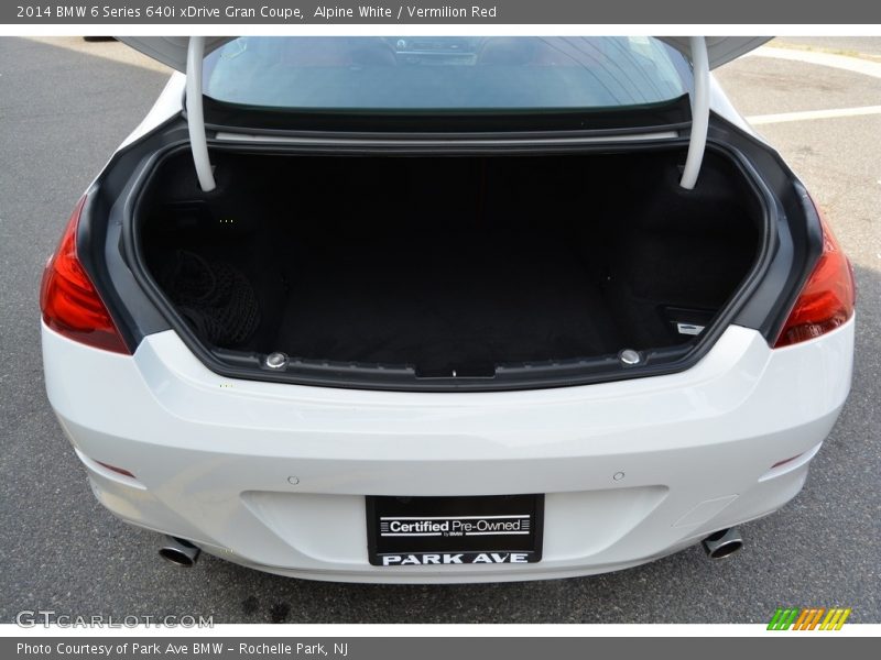 Alpine White / Vermilion Red 2014 BMW 6 Series 640i xDrive Gran Coupe