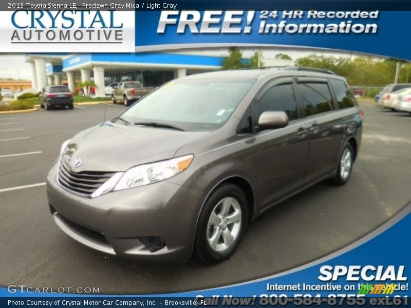 Predawn Gray Mica / Light Gray 2013 Toyota Sienna LE