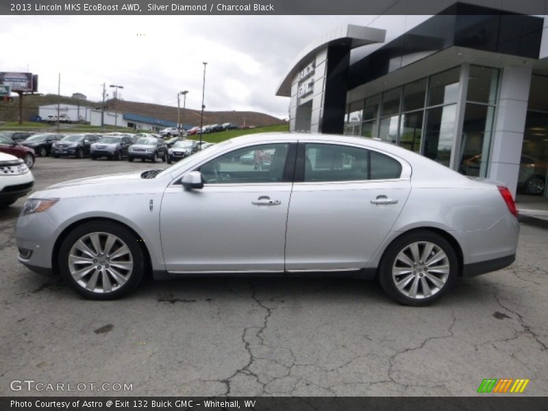 Silver Diamond / Charcoal Black 2013 Lincoln MKS EcoBoost AWD