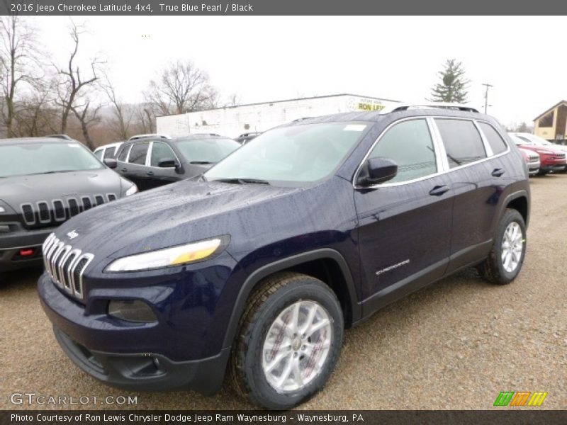 True Blue Pearl / Black 2016 Jeep Cherokee Latitude 4x4