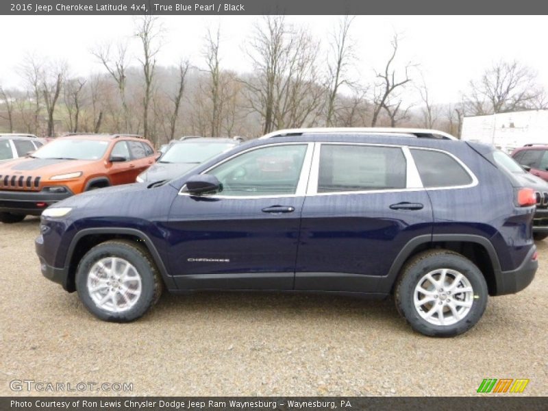 True Blue Pearl / Black 2016 Jeep Cherokee Latitude 4x4