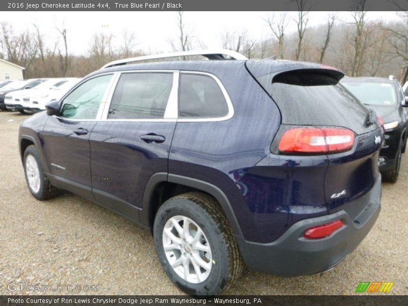 True Blue Pearl / Black 2016 Jeep Cherokee Latitude 4x4