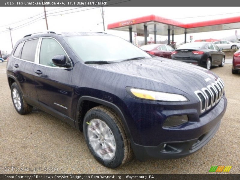 True Blue Pearl / Black 2016 Jeep Cherokee Latitude 4x4