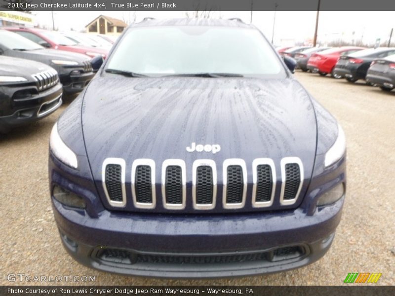 True Blue Pearl / Black 2016 Jeep Cherokee Latitude 4x4