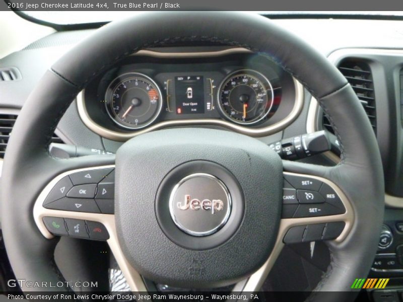 True Blue Pearl / Black 2016 Jeep Cherokee Latitude 4x4
