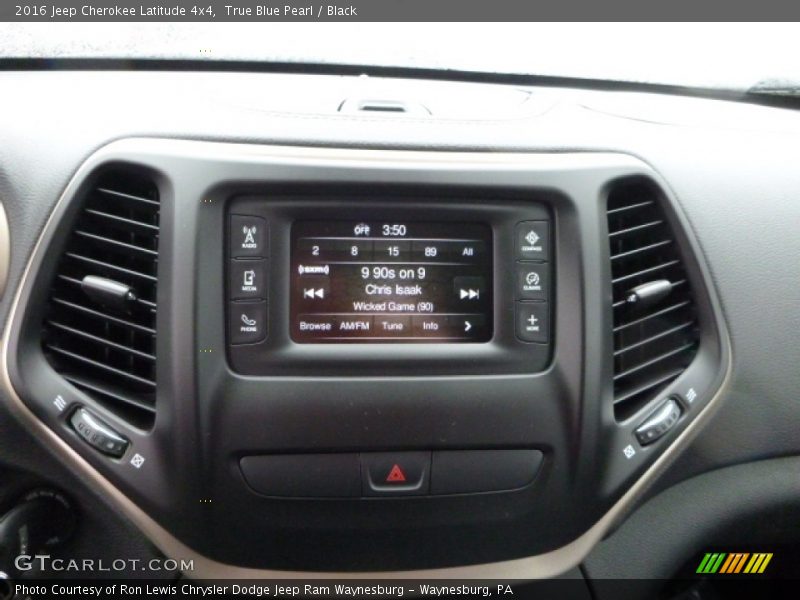 True Blue Pearl / Black 2016 Jeep Cherokee Latitude 4x4