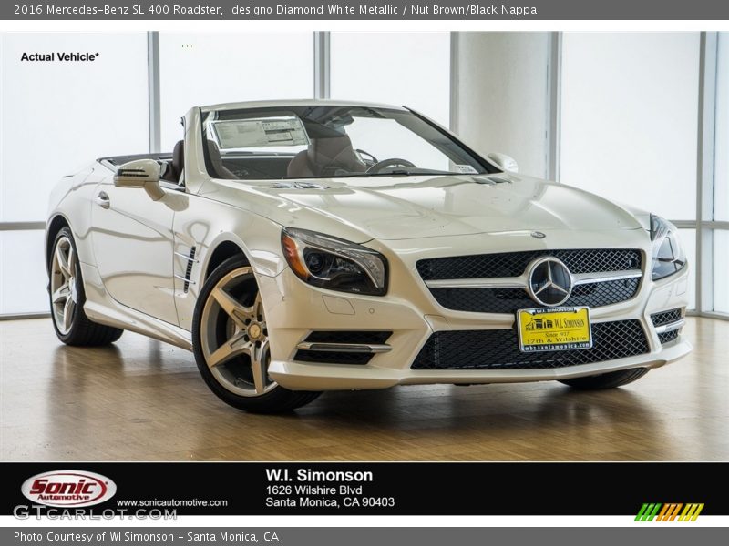 designo Diamond White Metallic / Nut Brown/Black Nappa 2016 Mercedes-Benz SL 400 Roadster