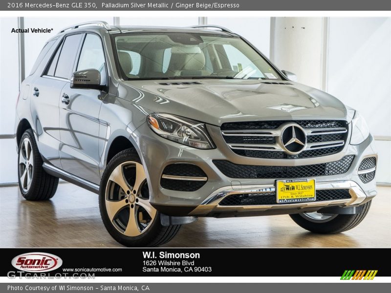 Palladium Silver Metallic / Ginger Beige/Espresso 2016 Mercedes-Benz GLE 350