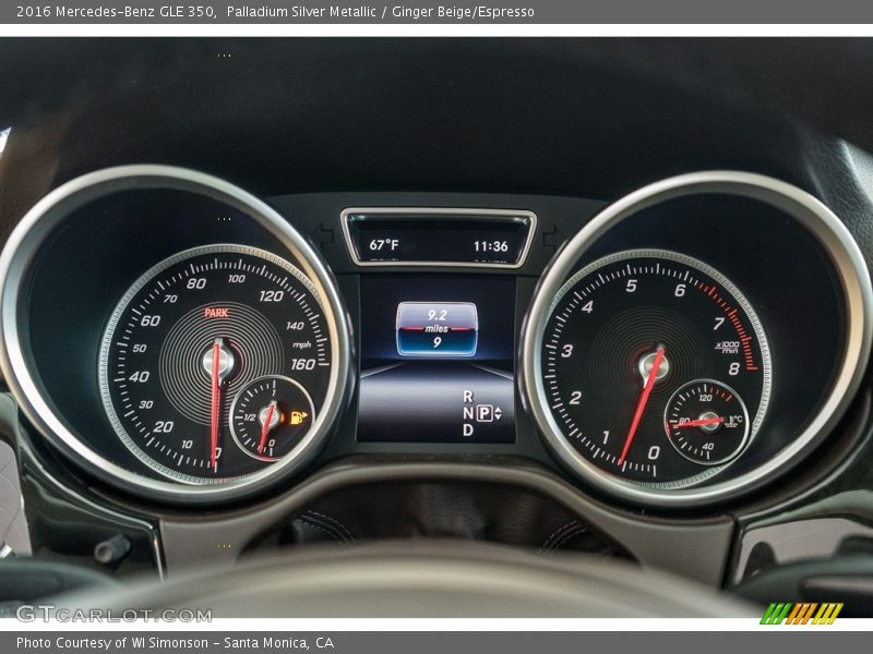 Palladium Silver Metallic / Ginger Beige/Espresso 2016 Mercedes-Benz GLE 350