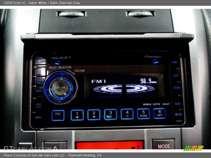 Super White / Dark Charcoal Gray 2008 Scion tC