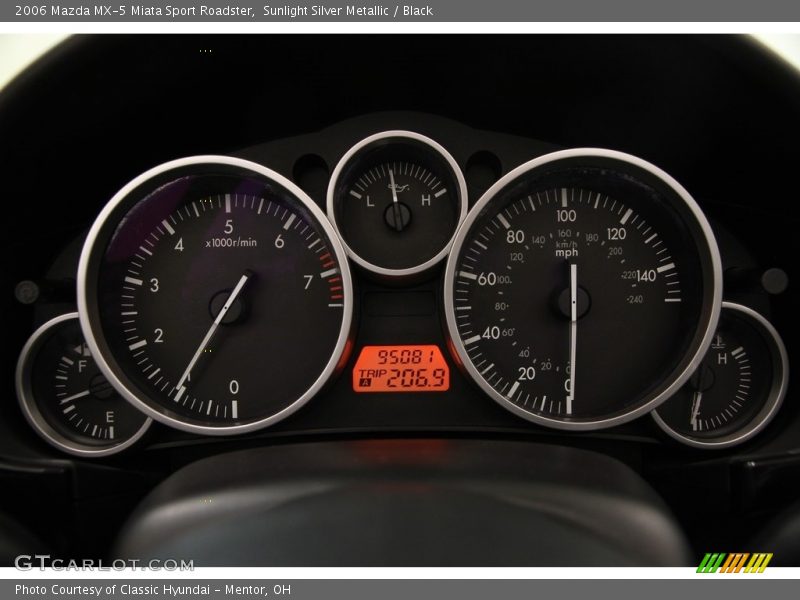 Sunlight Silver Metallic / Black 2006 Mazda MX-5 Miata Sport Roadster