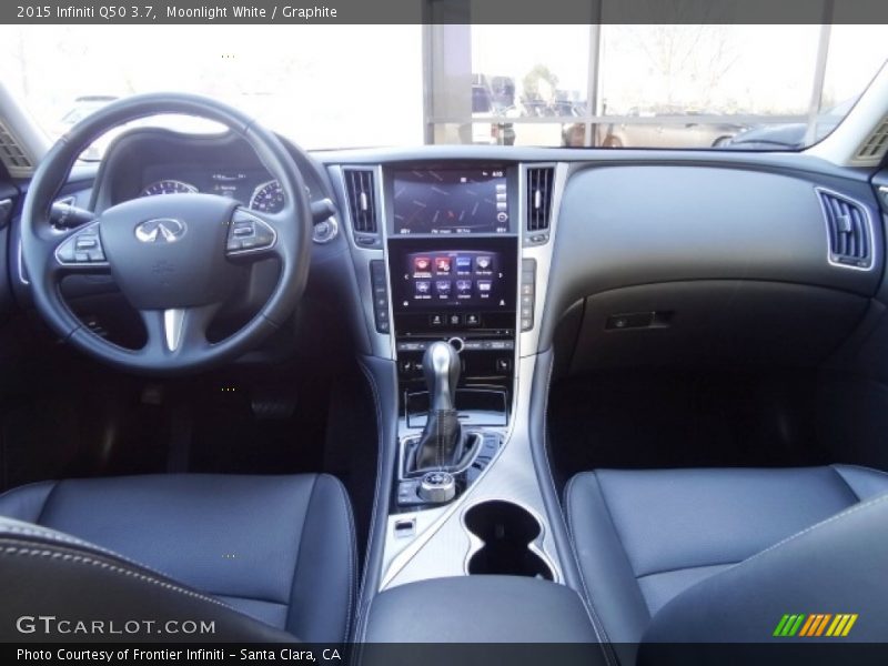 Moonlight White / Graphite 2015 Infiniti Q50 3.7