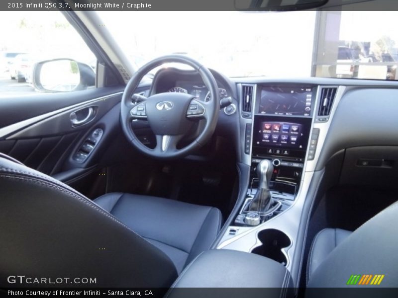 Moonlight White / Graphite 2015 Infiniti Q50 3.7