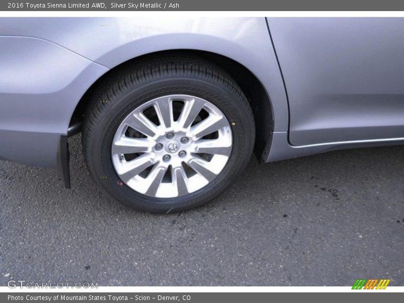 Silver Sky Metallic / Ash 2016 Toyota Sienna Limited AWD