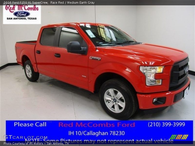 Race Red / Medium Earth Gray 2016 Ford F150 XL SuperCrew