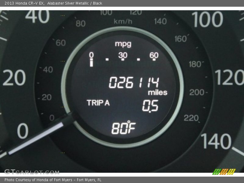 Alabaster Silver Metallic / Black 2013 Honda CR-V EX